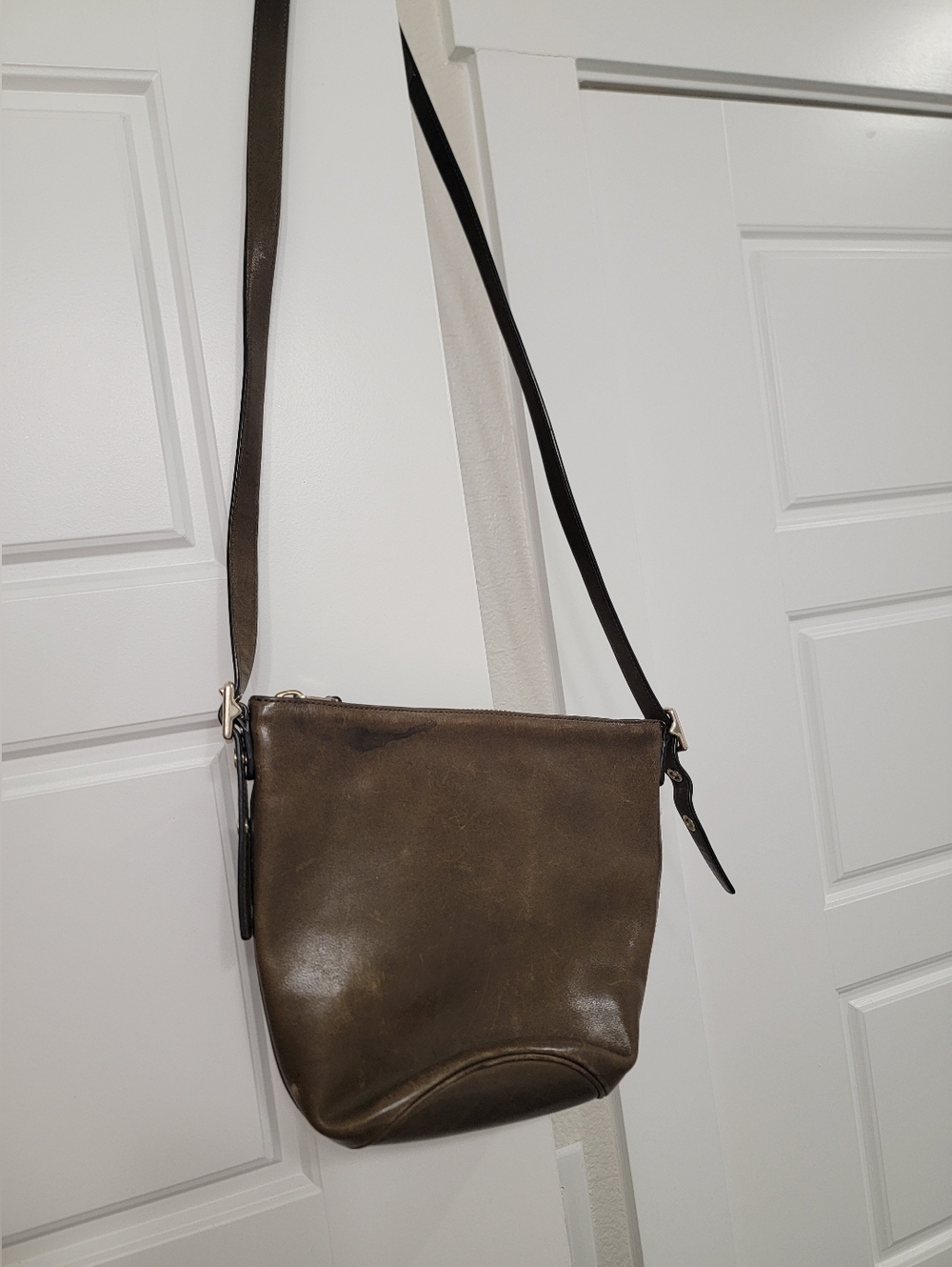 COACH Olive-Tone Duffel Sack Bucket Bag